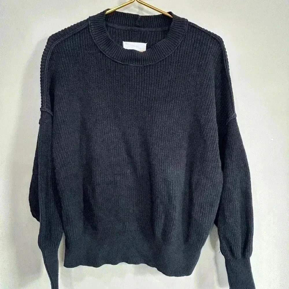Aerie  Oversized Sweater Black Sz XS